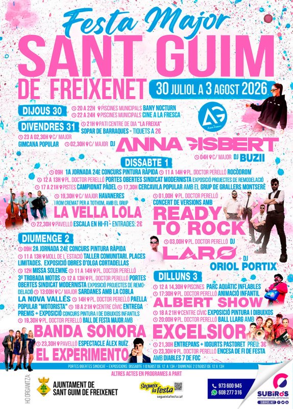 cartell Festa major de Sant Guim de Freixenet 2026