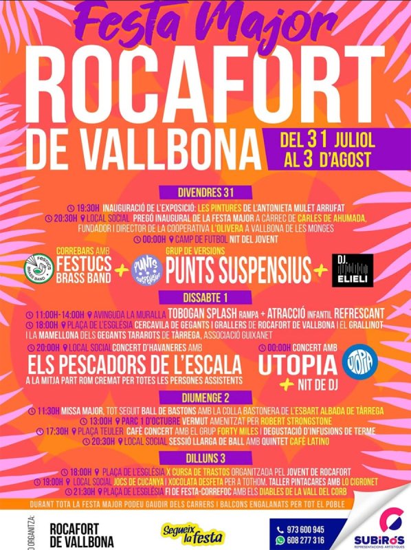 cartell Festa Major de Rocafort de Vallbona 2026