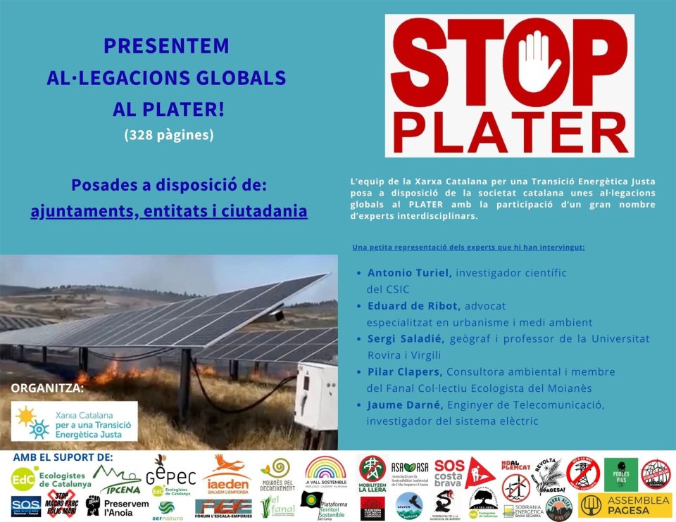 Al·legacions exhaustives  contra el PLATER - 