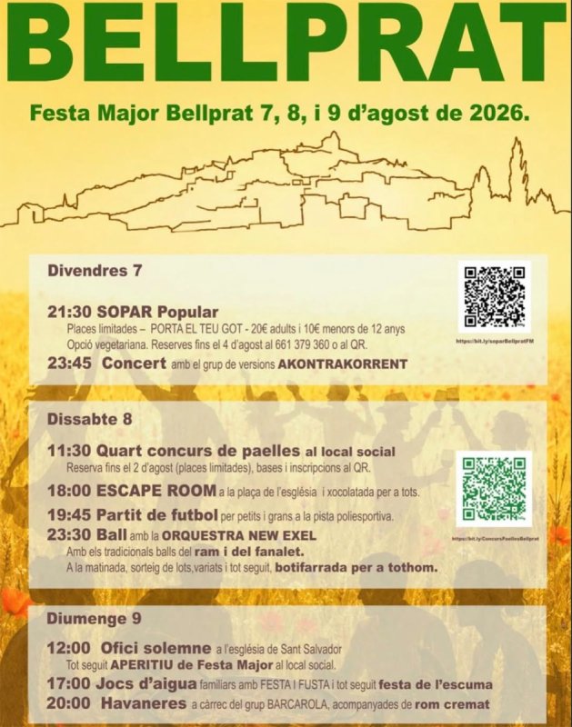 cartell Festa Major de Bellprat 2026