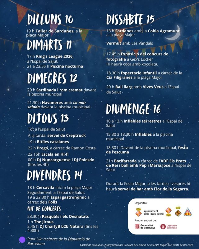 programa Festa Major dels Prats de Rei 2026