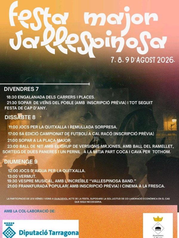 cartell Festa Major de Vallespinosa 2026