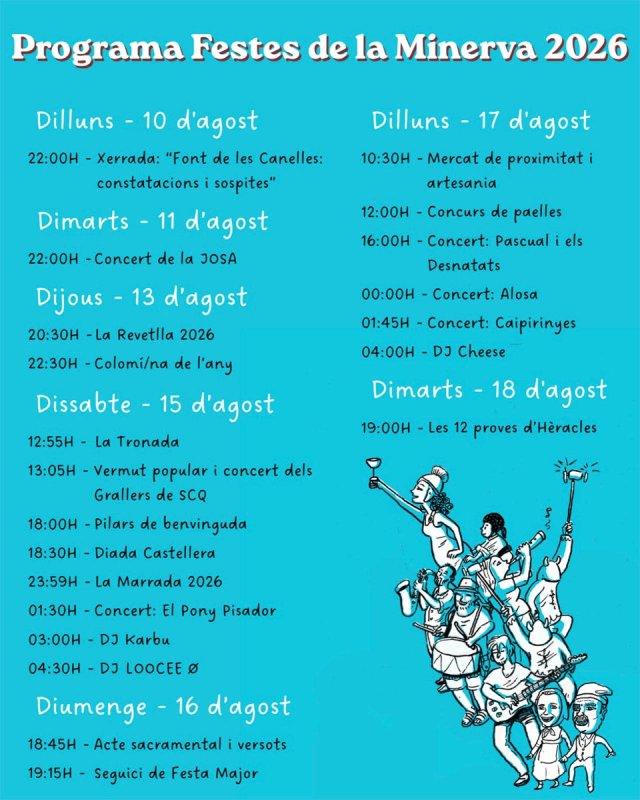 programa Festes de la Minerva de Santa Coloma de Queralt 2026
