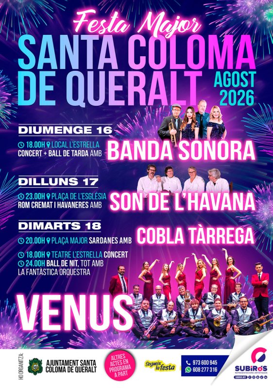 cartell Festa Major de Santa Coloma de Queralt 2026 - Santa Coloma de Queralt