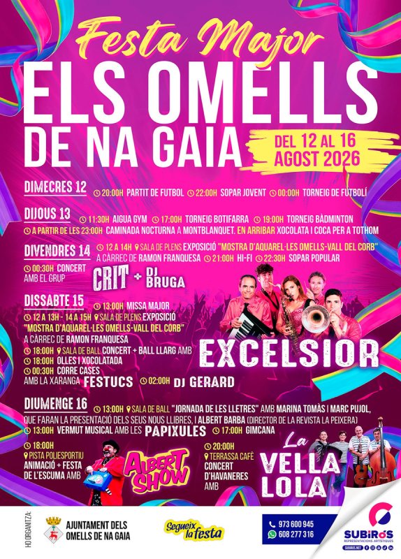 cartell Festa Major dels Omells de na Gaia 2026