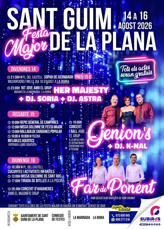 cartell Festa Major de Sant Guim de la Plana 2026