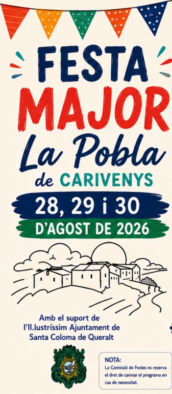 cartell Festa Major de La Pobla de Carivenys 2026