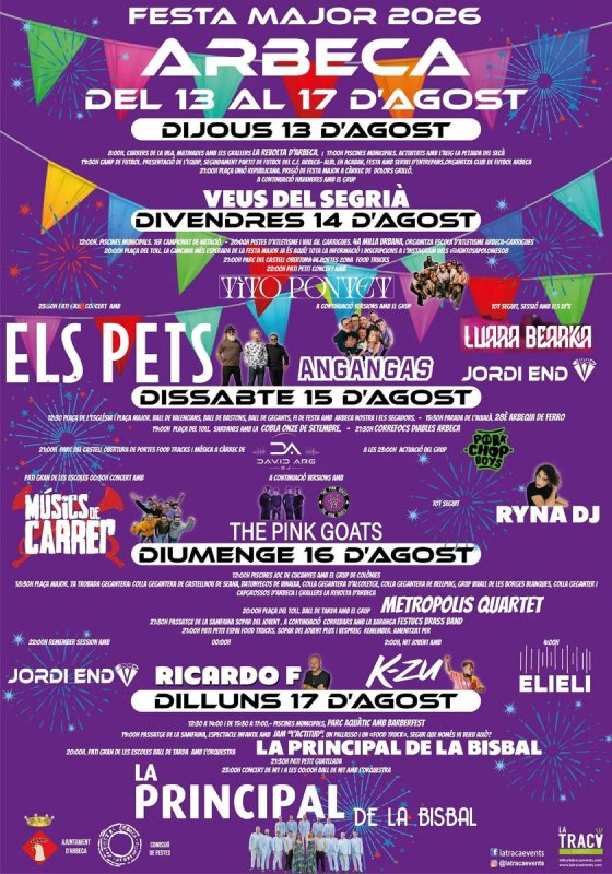 cartell Festa Major d'Arbeca 2026
