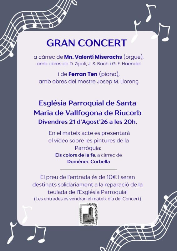 cartell Concert d'orgue i piano