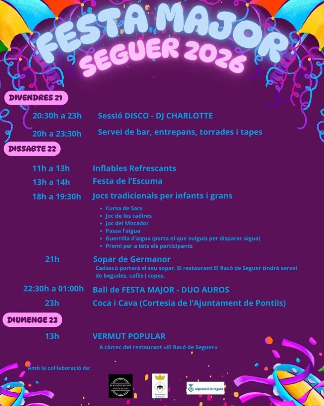 cartell Festa Major de Seguer 2026
