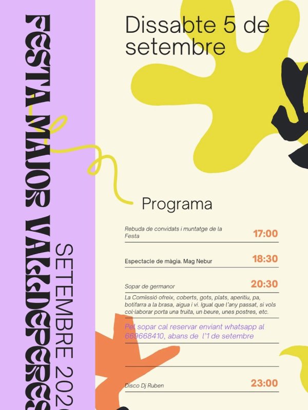 cartell Festa Major de Valldeperes 2026