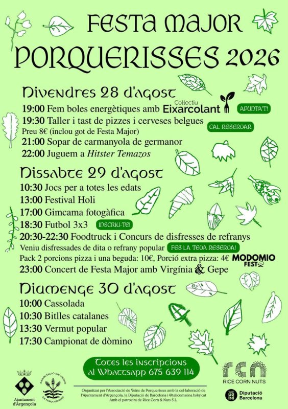 cartell Festa Major de Porquerisses 2026
