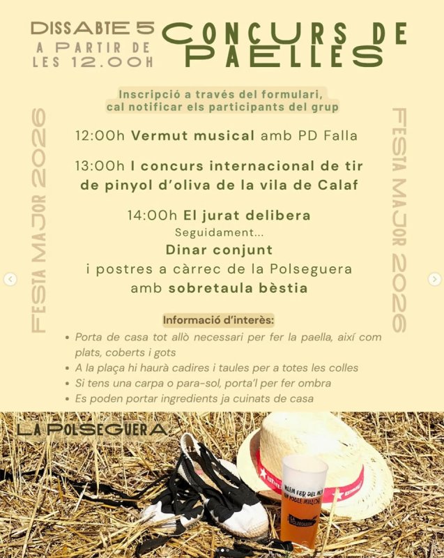 paelle Festa Major de Calaf 2026 - Calaf