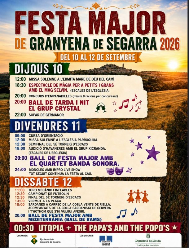 cartell Festa Major de Granyena de Segarra 2026