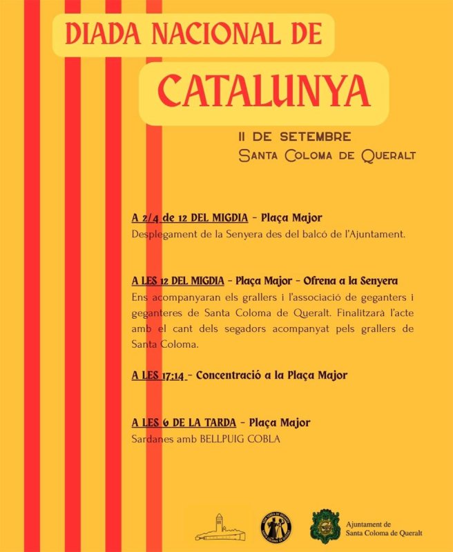 Actes commemoratius Diada Nacional de Catalunya  2026 a Santa Coloma de Queralt - 