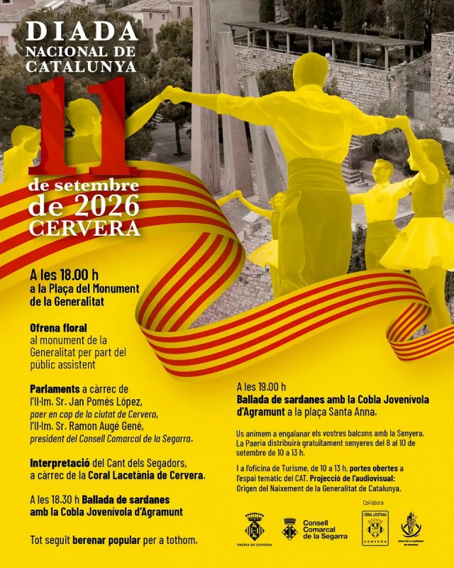 Actes commemoratius Diada Nacional de Catalunya  2026 a Cervera - 
