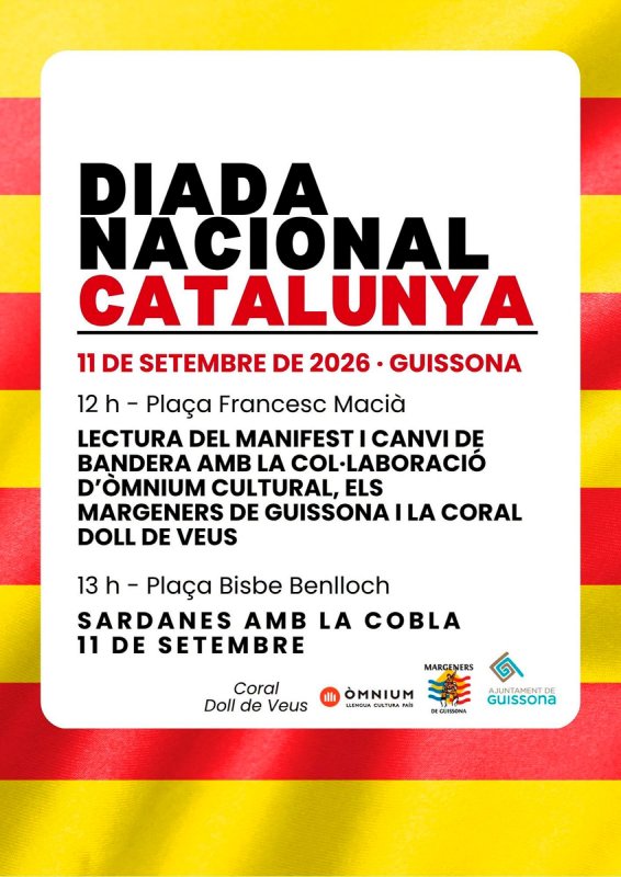 Actes commemoratius Diada Nacional de Catalunya  2026 a Guissona - 