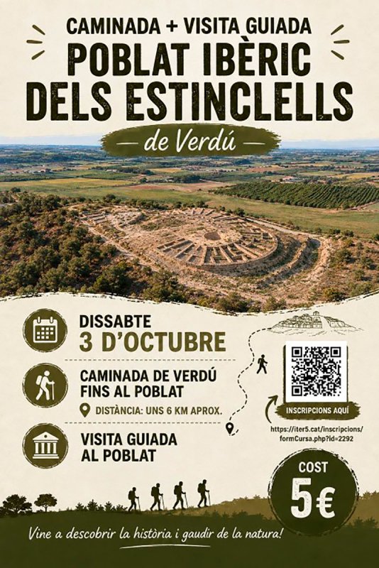 cartell Caminada i visita guiada al jaciment Iber dels Estinclells