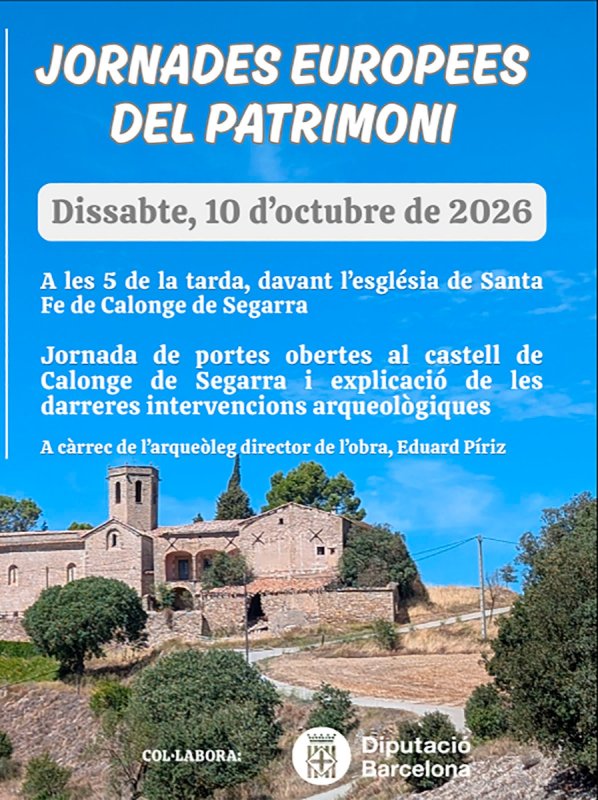 Jornades Europees del Patrimoni 2026 a Calonge de Segarra