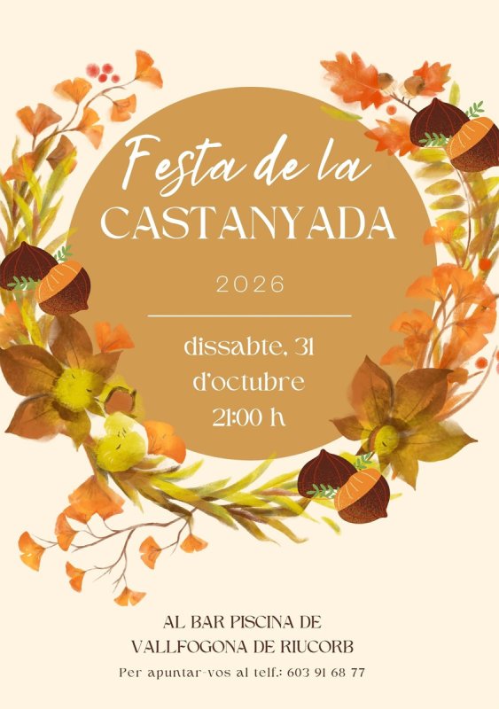 cartell Castanyada 2026 a Vallfogona de Riucorb