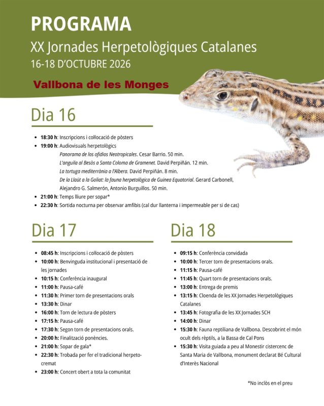 cartell XX Jornades Herpetològiques Catalanes