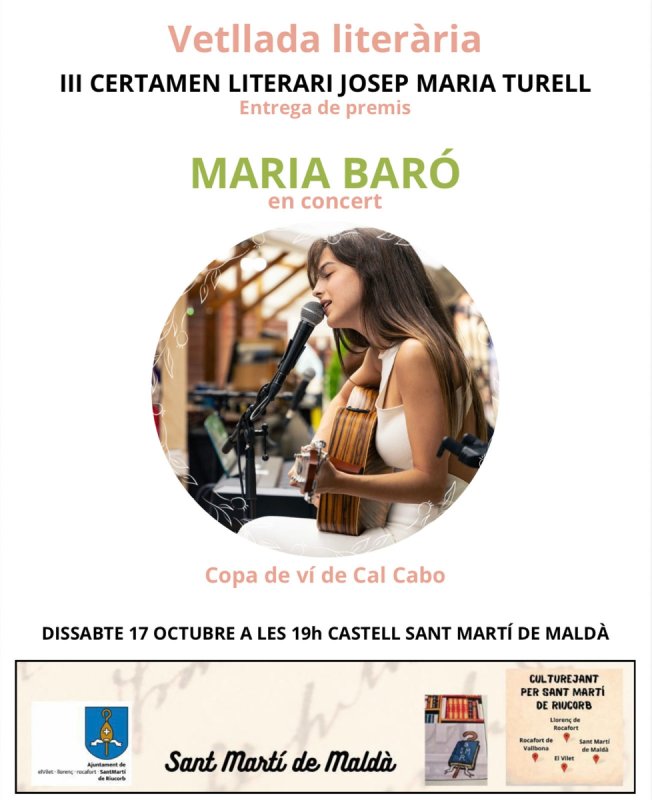 cartell Lliurament de premis del III Certamen Literari Josep Maria Turell