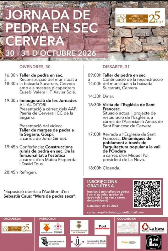 cartell Jornada de pedra en sec a Cervera