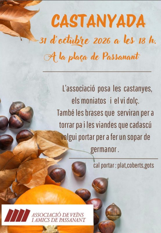 cartell Castanyada 2026 a Passanant
