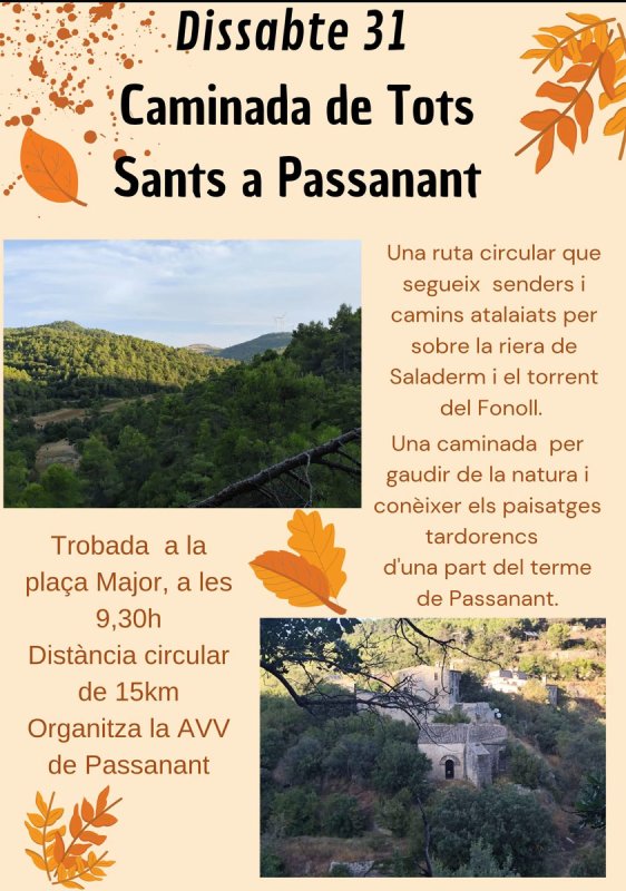 cartell Caminada de Tots Sants a Passanant