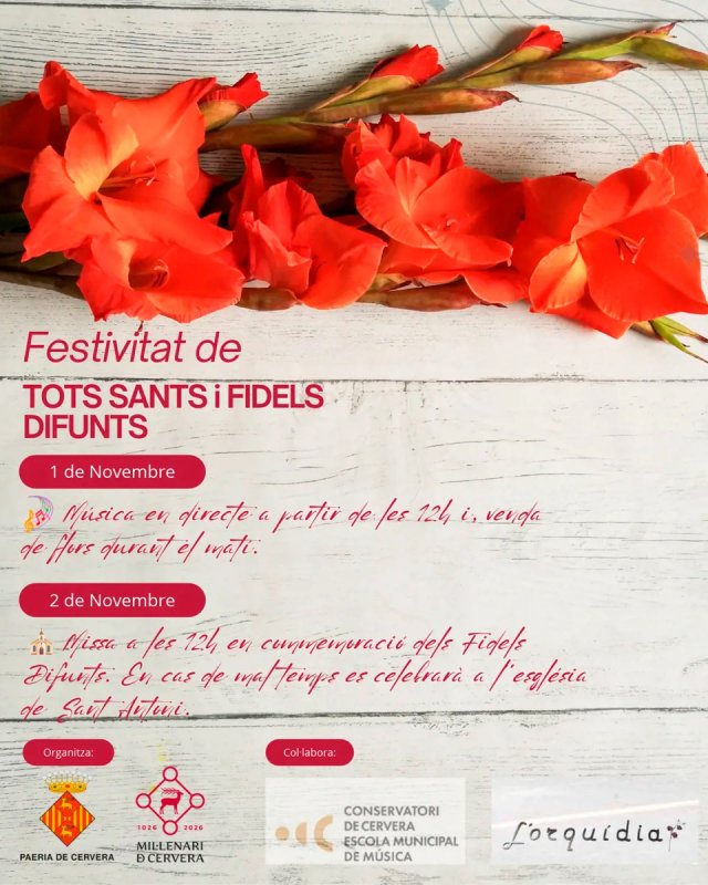 cartell Festivitat de Tots Sants 2026 a Cervera