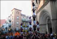 Agramunt: Actuació de les colles castelleres, Solsona, Lleida i Margeners de Guissona Margeners