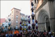 Agramunt: Actuació de les colles castelleres, Solsona, Lleida i Margeners de Guissona  Margeners