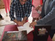 Alta-riba: Signatura al llibre de Drets i Honors del Castell Sant Miquel d'Alta-riba.  AACSMA