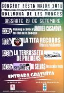 Vallbona de les Monges: cartell Festa Major de Vallbona de les Monges 2015 Vallbona