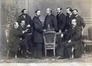 Madrid: Govern provisional de 1869, Laureà Figuerola el primer assentat a l'esquerra  J. Laurent