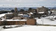 La Tallada: Vista del poble nevat Ramon Sunyer