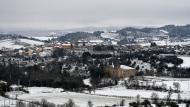 Ivorra: Vista del poble nevat  Ramon Sunyer