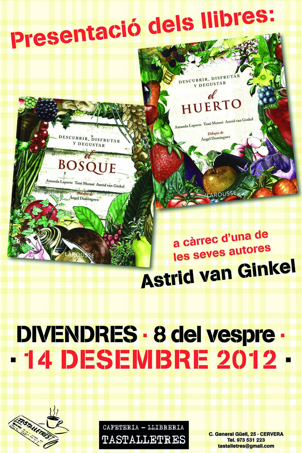 cartell presentació dels llibres EL BOSQUE I EL HUERTO