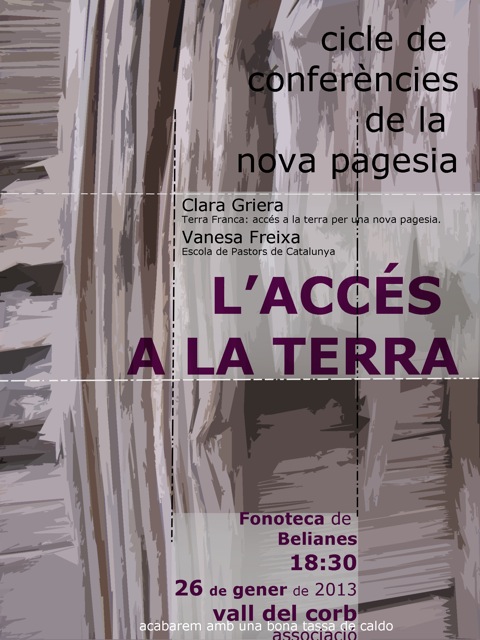 cartell conferència 'L'ACCÉS A LA TERRA'