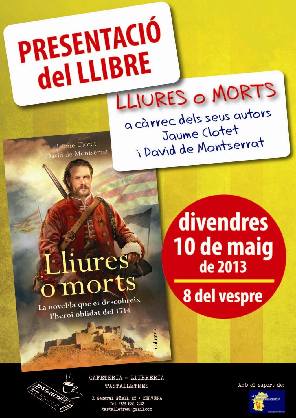 cartell presentació de la novel·la LLIURES O MORTS