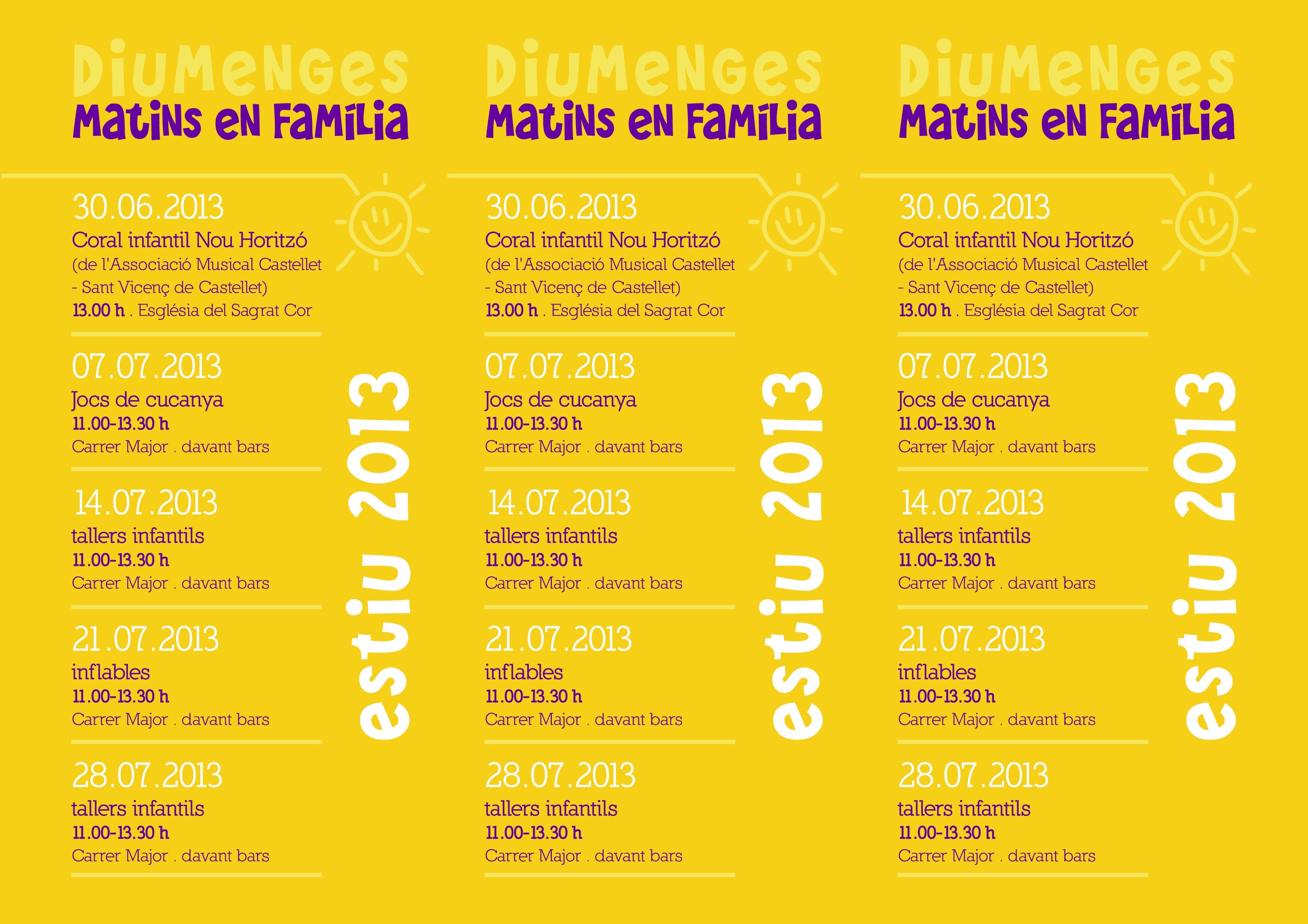 cartell Activitats estiu 2013 a Sant Guim