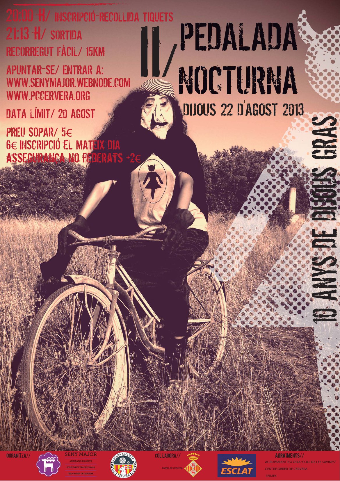 cartell 2a Pedalada Nocturna i Popular al Tossal de les Bruixes