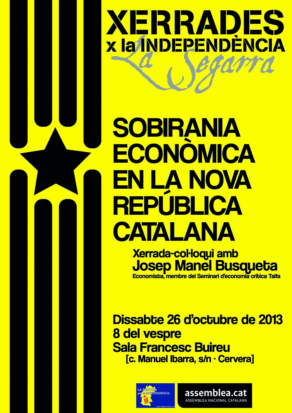 cartell xerrada 'La Sobirania econòmica en la nova República Catalana'