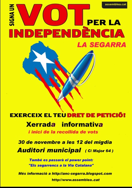 cartell presentació campanya SIGNA UN VOT PER LA INDEPENDÈNCIA