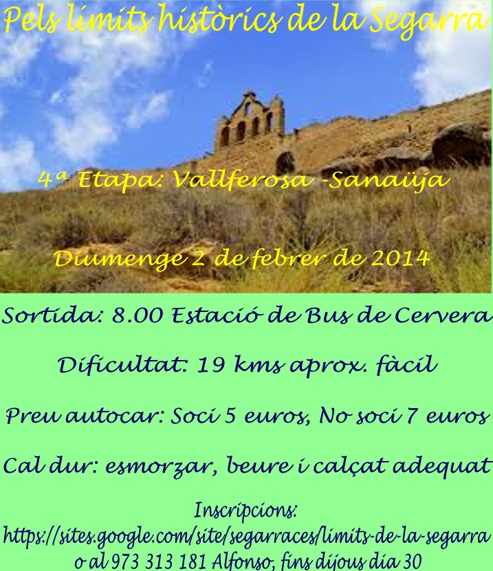 cartell Caminada: Vallferosa - Sanaüja