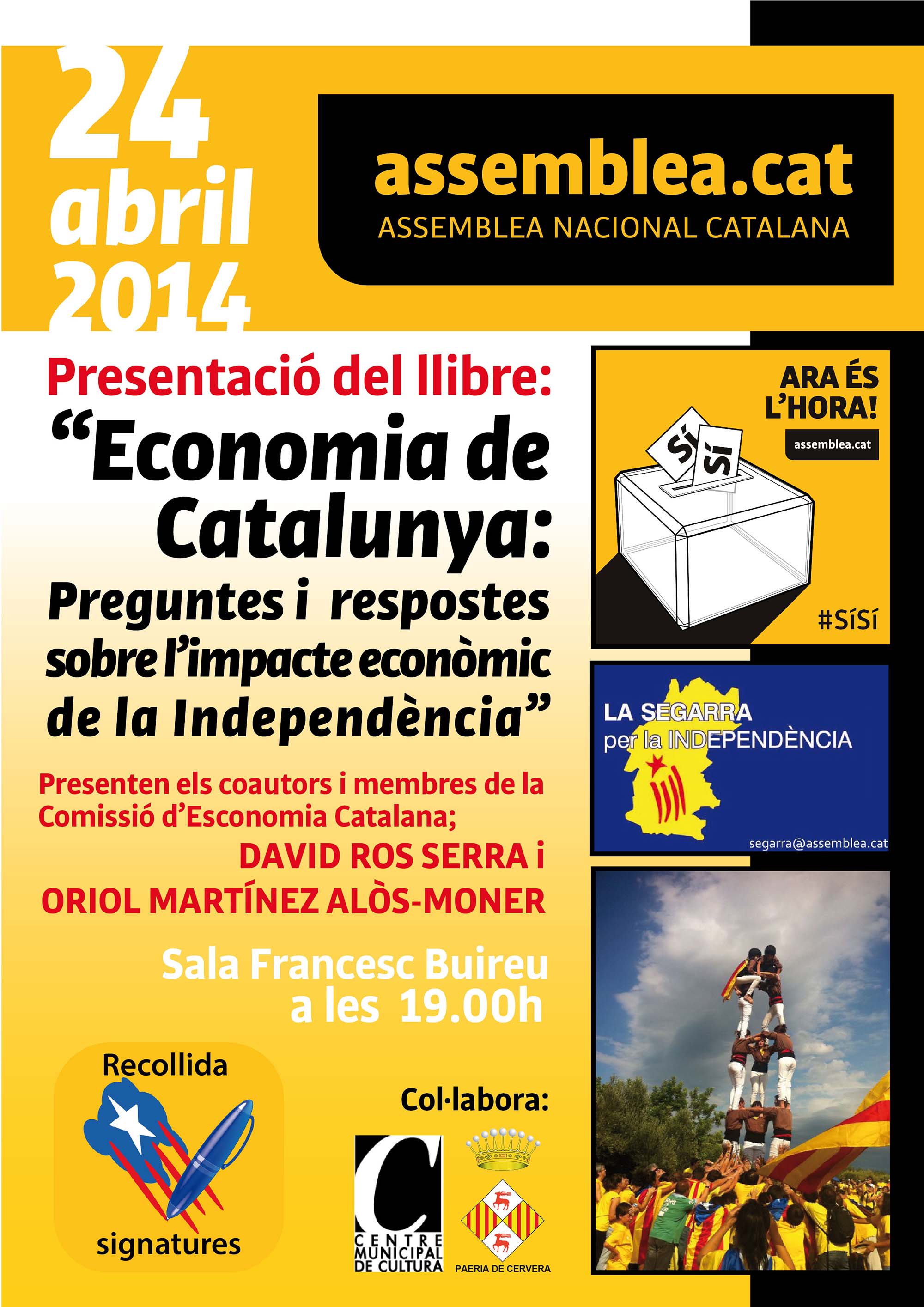 cartell presentació del llibre 'Economia de Catalunya'