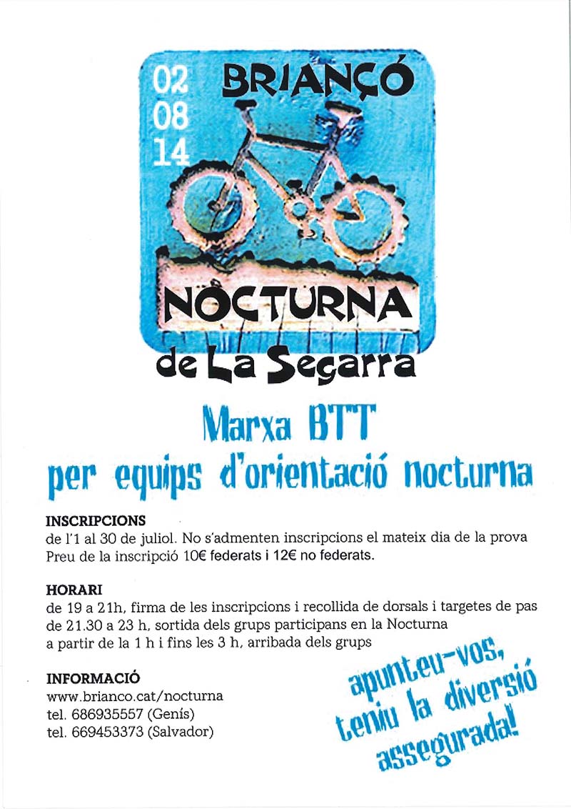 cartell Nocturna de la Segarra BTT