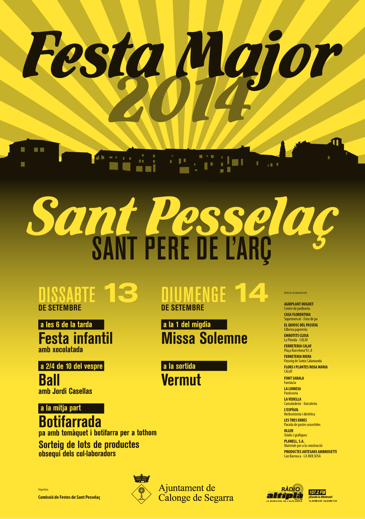 cartell Festa Major de Sant Pere de l’Arç 2014