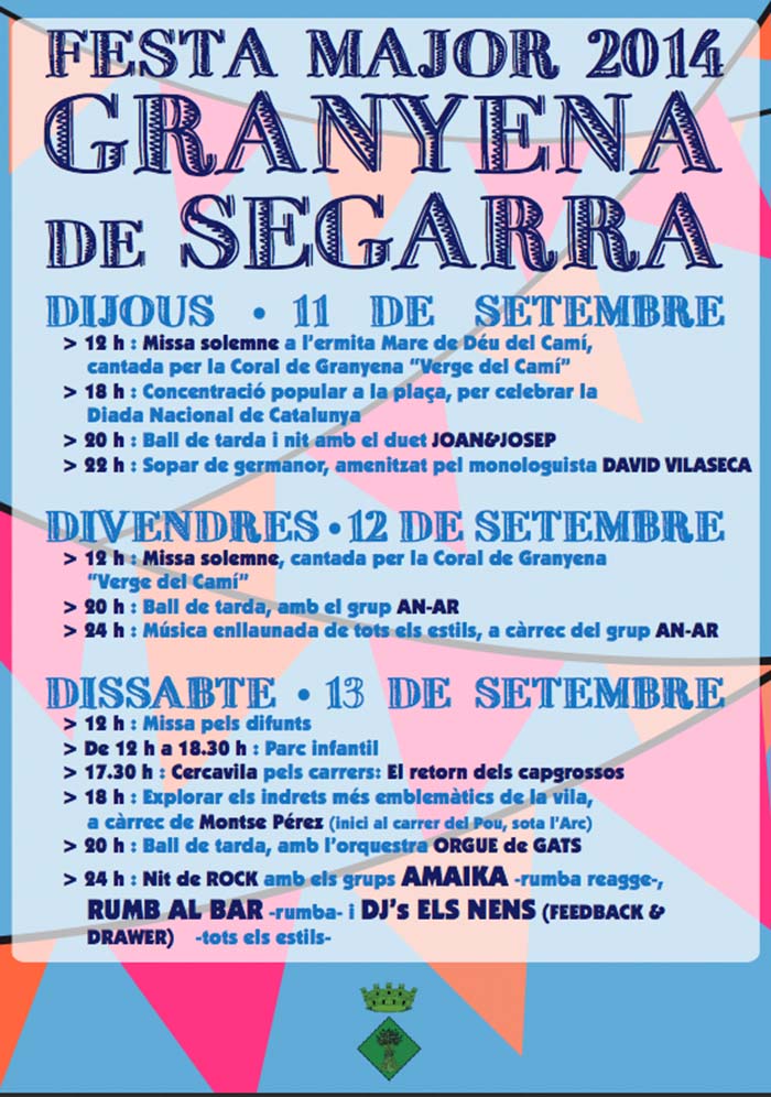 cartell Festa Major Granyena 2014