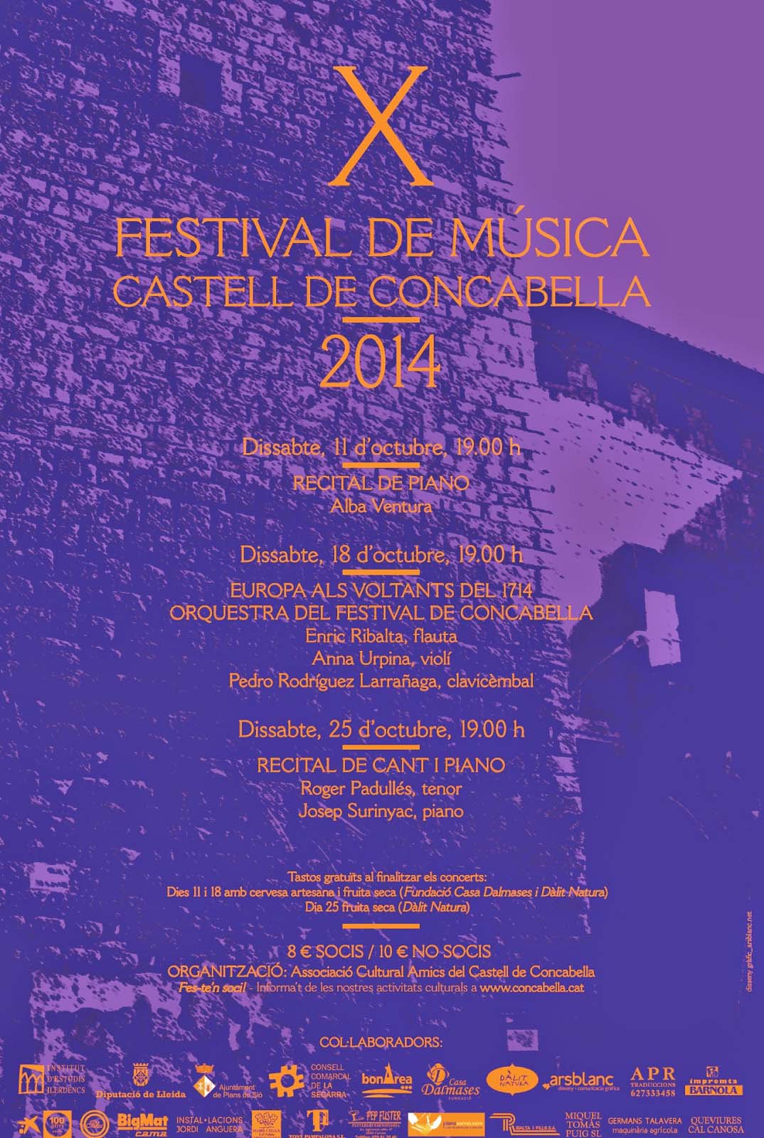 cartell X Festival de Música Castell de Concabella